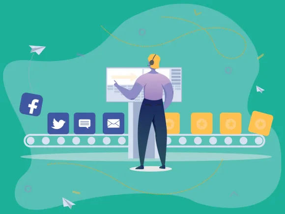 Content calendar with multi-channel badges and repurpose arrows