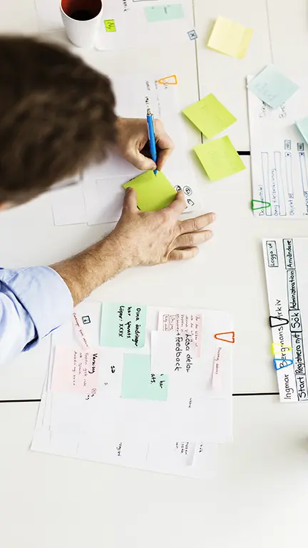 Interactive content development process timeline illustration